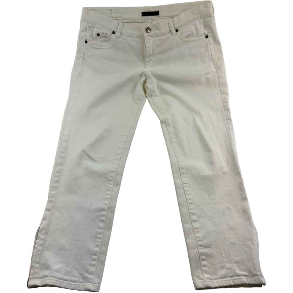 JIL SANDER Off White 5 Pocket Cotton Spandex JDW284T Jeans Womens Size 33X27